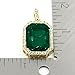 Mens 14k Gold Plated Green Ruby Octagon Hip Hop Pendant with 3mm 24
