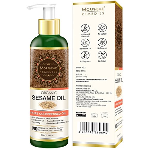 image for Morpheme Remedies Organic Sesame Oil (Pure ColdPressed Oil) For Hair, 