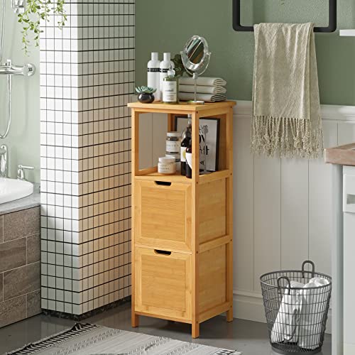VIAGDO Bathroom Storage Bamboo Floor with 2 Removable