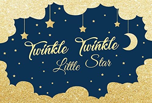 OFILA Twinkle Twinkle Little Star Backdrop 6x4ft Moon and Stars Background Sparkling Shoots Baby Shower Theme Party Decoration Kids Birthday Shoots Newborn Baby Photography Video Studio Props