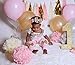 Ella Mint 20PCS Tissue Decoration Kit | Pretty Party Supplies: Pom Flowers, Garland & Tassels | Pastel Pink, Cream & Gold Polka Dot | Perfect poms for baby shower or girls first birthday!