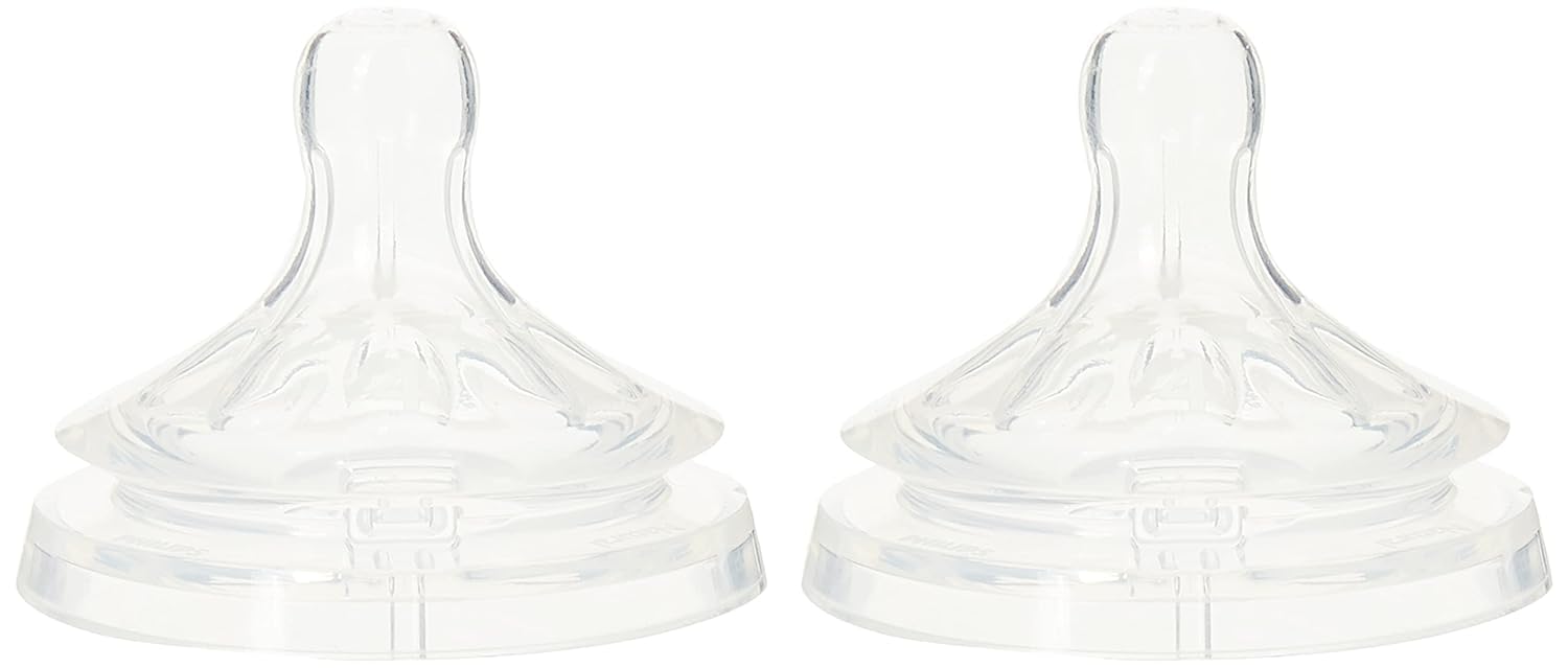 Philips Avent Natural Teat, 6 Months+, Fast Flow, Anti-colic, Pack of 2 - SCF044/27 2 Count (Pack of 1)