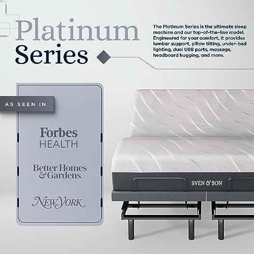 Sven & Son California King Adjustable Bed Base Frame Platinum