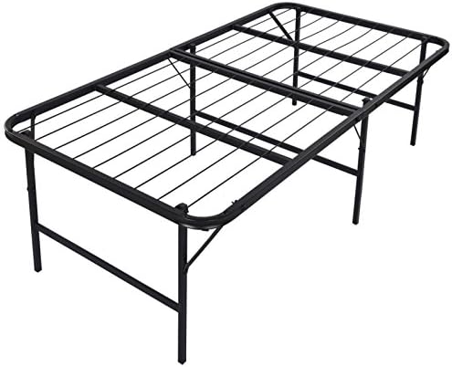 Foldable Platform Steel Bed Frame Simple Base Bi-Folding Bed Requires No Box Spring Twin Size #647