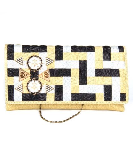 Saisha Clutch (Gold::Black) (FCB0030)