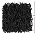 FASHION IDOL Nu Locs Crochet Hair 20 Inch Long Natural Black Faux Locs Crochet Hair 6 Bundles Natural Wavy Dreadlock Crochet Hair Extensions Twist Braids Hair (1B)