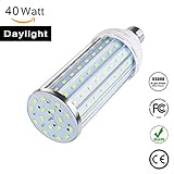 40W Daylight LED Corn Light Bulb for Indoor Outdoor Large Area Auzilar - E26/E27 Socket 4000Lm 6500K,for Home Street Lamp Post Lighting Garage Factory Warehouse High Bay Barn Porch Backyard Garden
