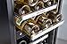 Phiestina 15 Inch Dual Zone Wine Cooler Refrigerator - 28 Bottle Built-in or Free-standing Frost Free Compressor Wine Refrigerator for White and Red Wines with Digital Memory Temperature Control