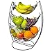 MyGift 3 Tier Gunmetal Gray Triple Hammock Fruit Vegetable Produce Metal Basket Rack Display Stand