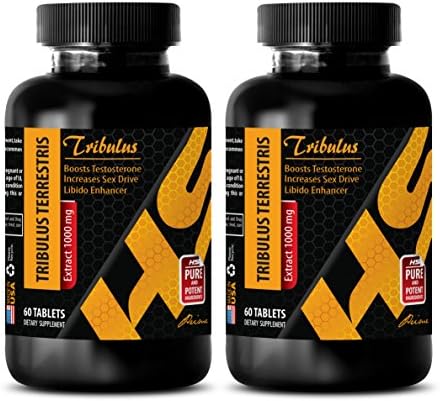 Libido Increase Men - TRIBULUS TERRESTRIS 1000MG - NATURAL MALE SUPPORT - Tribulus terrestris mg - 2 Bottle (120 Tablets)