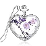 Usstore Women Lady Creative Lavender Romantic Hearts Necklaces DIY Floating Memory Living Pendant