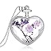Usstore Women Lady Creative Lavender Romantic Hearts Necklaces DIY Floating Memory Living Pendant