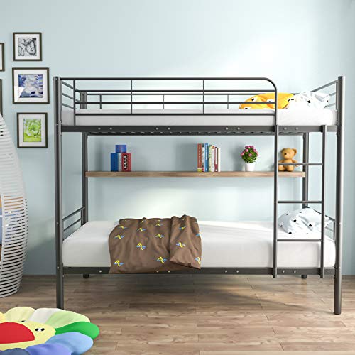 Mecor Metal Bunk Bed Twin Over Twin Easy Assembly with Removable