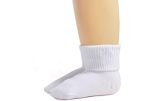EPEIUS Baby Christening Socks Baby Girls/Boys Turn cuff Baptism Socks with Cross Newborn Infant Toddler