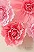 Ling's moment Large Paper Flower Decorations 6 X Pink Crepe Paper Flower, Handcrafted Flowers, Wall Hanging, Classic Giant Paper Flower, Wedding Backdrop, Baby Nursery Home Decor, Archway Decoration