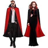 SENTOP 1.4Meters55Inch Unisex Halloween Vampire Costume Cosplay Cloak Cape Prop Dual-Layer Adult's Masquerade Supplies, Black
