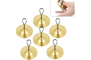 6 Pcs Finger Cymbals, Brass Musical Instrument, Percussion Zills Instruments, Finger Cymbals Brass Finger Dancing Zills Music
