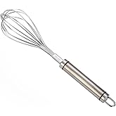 18/10Stainless Steel Whisk & Wisking Tool,Ergonomic Handle, Dishwasher Safe Professional Whisking & Beating,Perfect for Cooking, Baking, Blending with 12 Inch Wire Wisk