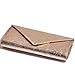 Digabi Simple Fashion Design Rectangle Shape women Leather Clutch Bags (One Size : 11.8X5.5X1.8 IN, Rose Gold)