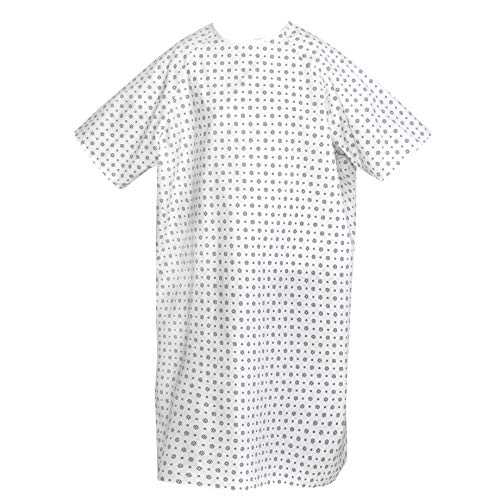 Talvania Unisex Patient Gown Hospital Medical Gowns, Back Ties, Fits Up to XXL White