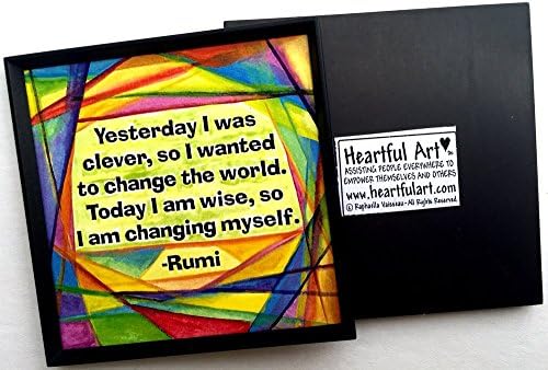 Yesterday I was clever 2x3 Rumi magnet - Heartful Art by Raphaella Vaisseau