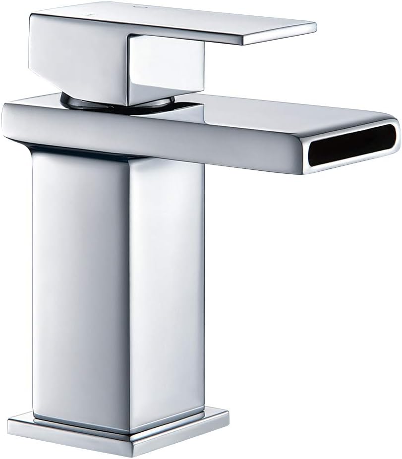 Hapilife Basin Tap Bathroom Sink Mixer Monobloc Waterfall Chrome Single Lever