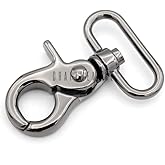 CRAFTMEMORE Trigger Snap Hook Metal Swivel Lobster Clasps Purse Bag Clips Quality Finish VTHO 2PCS (1 1/2 Inches, Gunmetal)