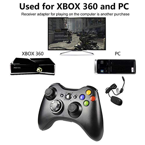 Diswoe Xbox 360 Wireless Controller, 2.4GHZ Xbox 360 Game Controller Gamepad Buttons Improved Ergonomic Design Joypad Gamepad Controller for Microsoft Xbox & Slim 360 PC Windows 7,8,10
