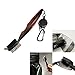 Golf Ball Retriever & Golf Club Cleaning Brush with Groove Cleaner Retractable Zip-line Carabiner