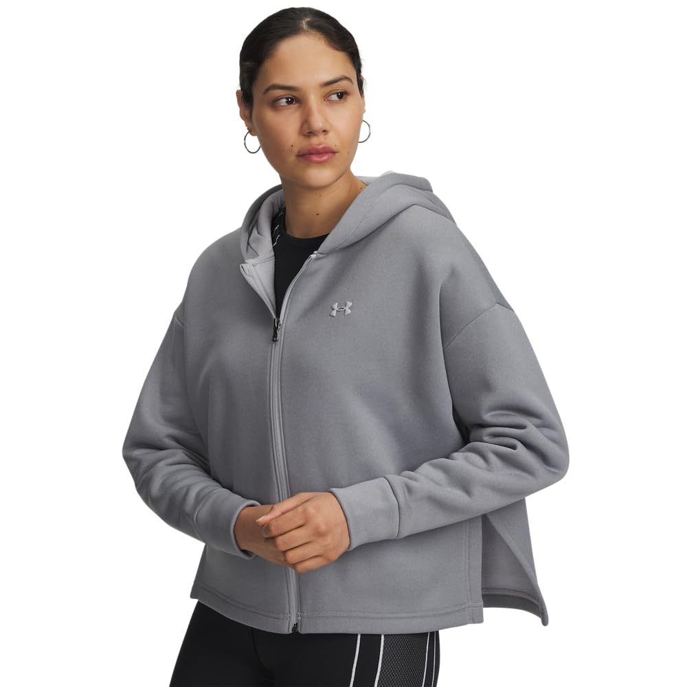 Under Armour Women’s Armour Fleece Full Zip, (012) Mod Gray Full Heather / / Mod Gray, X-Large