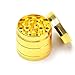 Medium Herb Weed Grinder Spice Tobacco - Four easy to disassemble parts – 2.95 Inches Tall - Premium Grade Aluminum - Smell Proof Herb Container, 54 Razor Sharp Diamond Shaped Teeth (Gold)