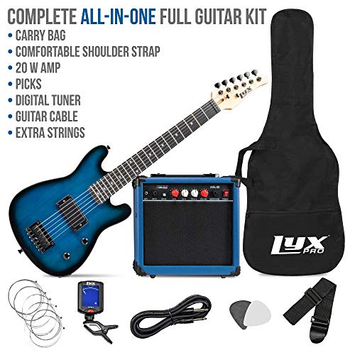 LyxPro 30 Inch Electric Guitar and Starter Kit for Kids with 3/4 Size Beginner’s Guitar, Amp