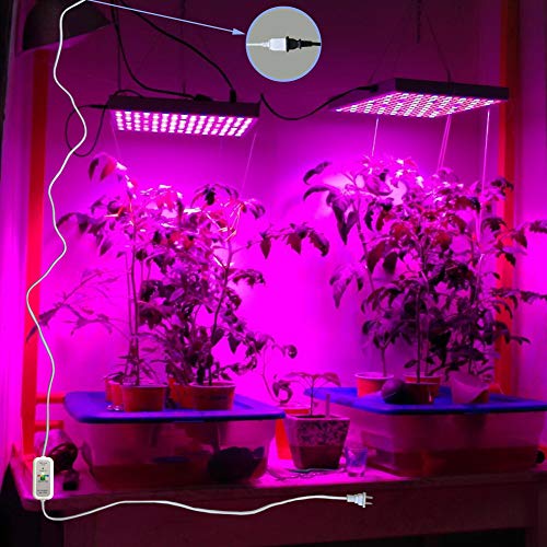 Power Extension Cord Cable 6.6ft with 24Hr Cycle Timer Switch for LED Grow Lights, Auto ON & Off Every Day with 2/4/8/12H Timing Function, 2 Prong Plug and Outlet, Rating 125V 1.2A 150W, by Venoya
