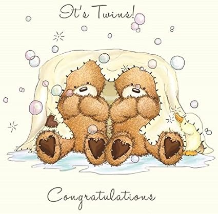 Carte De Felicitation Twizler Popcorn The Bear Pour La Naissance De Jumeaux Dessins D Ours Jumeaux Avec Couverture Bulles Et Canard Amazon Fr Fournitures De Bureau
