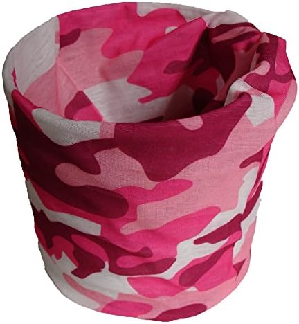 Pink Camoflauge Camo Headwrap Multi Function Bandanna Tube Face Mask Biker Durag