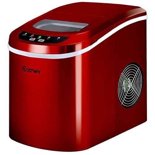 Click Here to See More Images Red Portable Compact Electric Ice Maker Machine Mini Cube 26lb/Day New