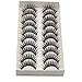 Oksale 10 Pairs Thick Long Cross Party False Eyelashes Black Band Fake Eye Lashes (Black)
