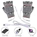 USB Gloves New Laptop Women's USB Heated Half & Full Finger Winter Warm Hand Gloves Warmer Wool