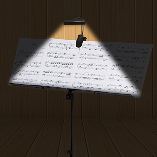 LED Music Piano Stand Lamp, ANKO 360 Degrees Round White LEDS Portable Desk Reading Lamp With Battery, USB Cable And AC Adapter, Suit For Home, Office, Craft Work, Reading At Night. (10 LED+1 BUTTON)
