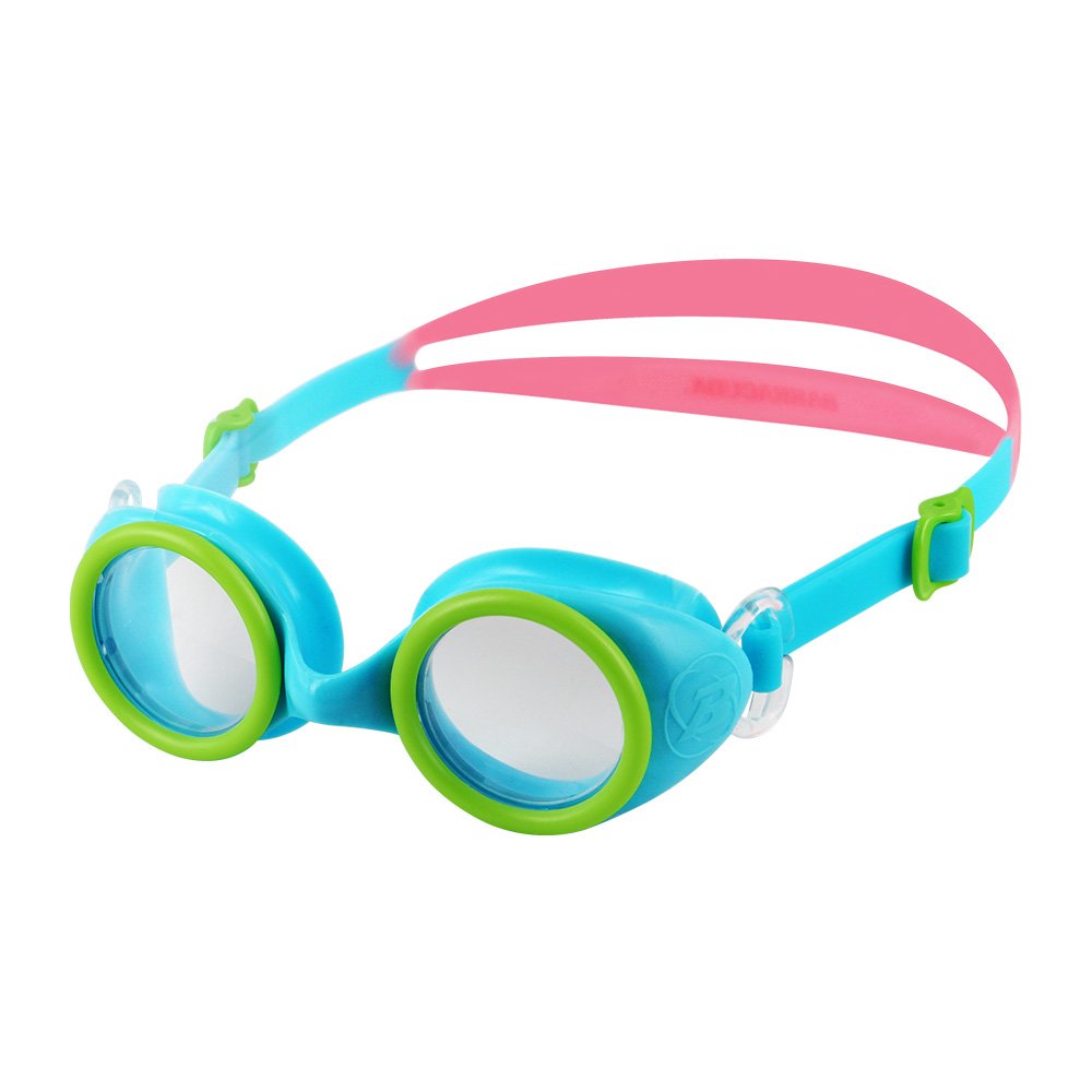 Barracuda Junior Swim Goggle WIZARD - Quick Release Silicone Strap, Anti-fog UV Protection, One-piece Frame Easy-adjustment Comfortable Fit for Kids Children ages 4-8 IE-91355 (CL/BL)