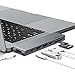 doedoeflu USB C Hub, Plug&Play type C Hub with 40Gbs Thunderbolt 3,Pass-Through Charging,USB-C Data Transfer,SD/Micro Card Reader,4k HDMI(30Hz),2 USB3.0 ports for 13”&15” MacBook Pro 2016/2017 (gray)