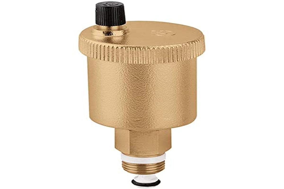 Caleffi 502140 Automatic Quick Bleed MINICAL 1/2 Inch External Thread with Shut-Off Valve