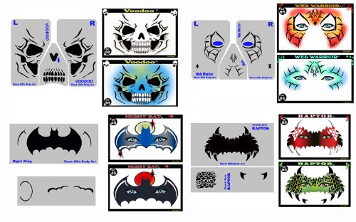 Amazon.com: Face Painting Stencils - StencilEyes Profile Set of 8 Face