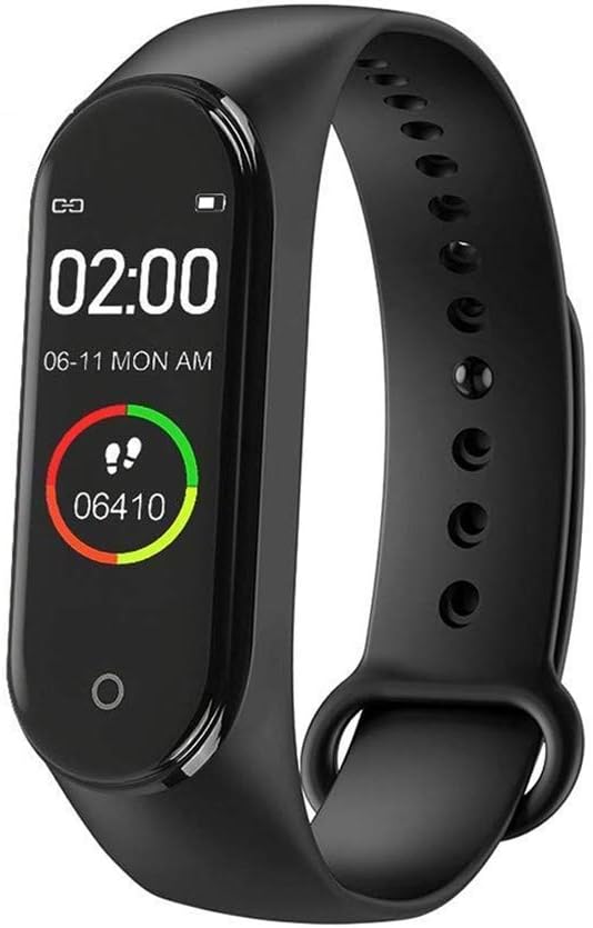 Meya Happy M4 Plus Bluetooth Wireless Smart Fitness Band for Boys/Men/Kids/Women | Sports Watch Compatible with Xiaomi, Oppo, Vivo Mobile Phone | Heart Rate and BP Monitor, Calories Counter