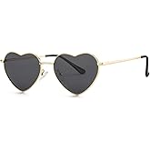 Polarized Heart Shaped Sunglasses for Women Metal Frame Cute Lovely Glasses 100% UV Protection