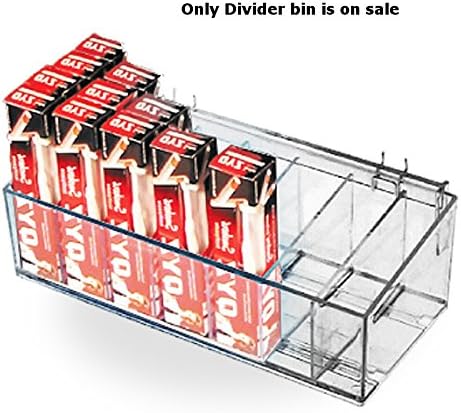 New Retail Clear Acrylic 16" Divider Bin w/ 2 Plastic Hooks 16" W X 7" D X 4" H
