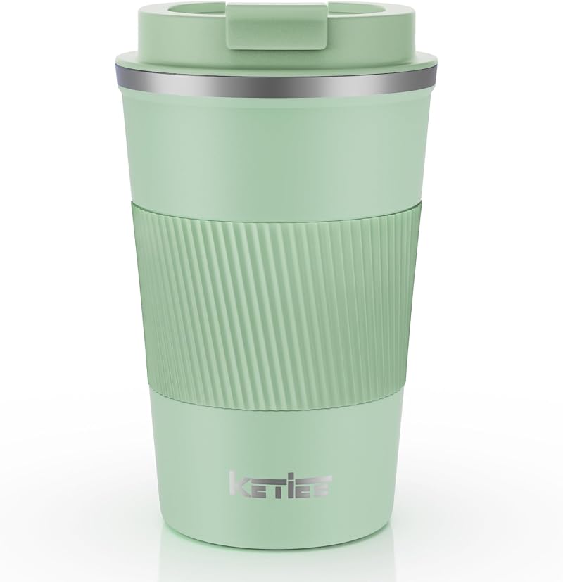 KETIEE Travel Mug 380ml Insulated Leakproof Stainless Steel Ice Green