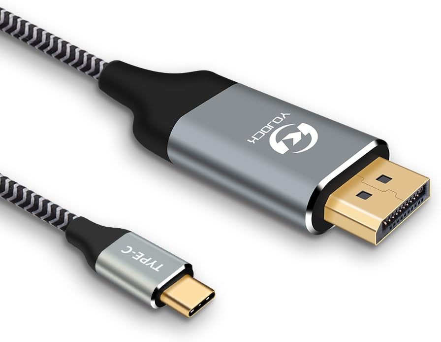 USB C to Displayport Cable 4K 60Hz 6ft, Thunderbolt 3 Compatible USB Type-C to DP for MacBook Pro 2017/2016, Dell XPS 15/13, Pixelbook, X1 Carbon 2017, HP Spectre,Chromebook, Surface Book 2 and More