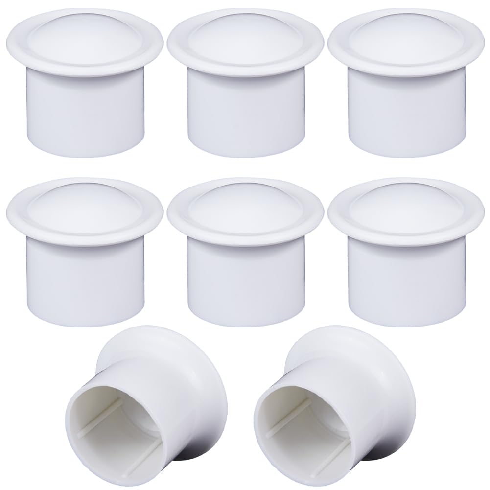 GORGECRAFT 8PCS Plastic Window Curtain Rod Covers White Ends Curtain Caps 28mm Inner Diameter Column Drapery Pole Finials Curtain Heads for Home Office Curtain Roman Rod Decor Accessories(41x33mm)