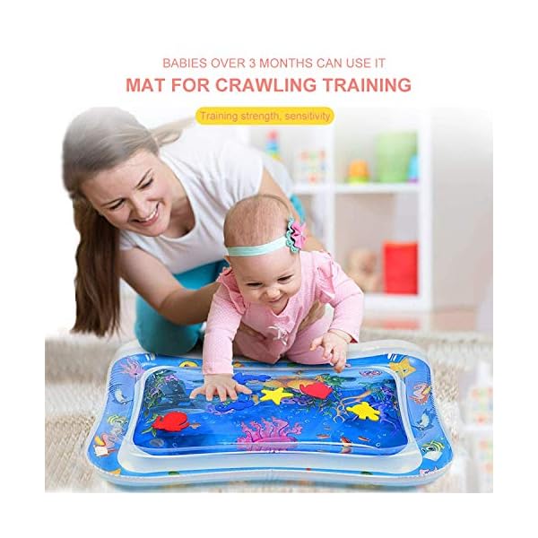 Jestilo Inflatable Tummy Time Water Mat Baby – Infant and Toddler Baby Play Mat Sensory Toys for Baby Early Development…